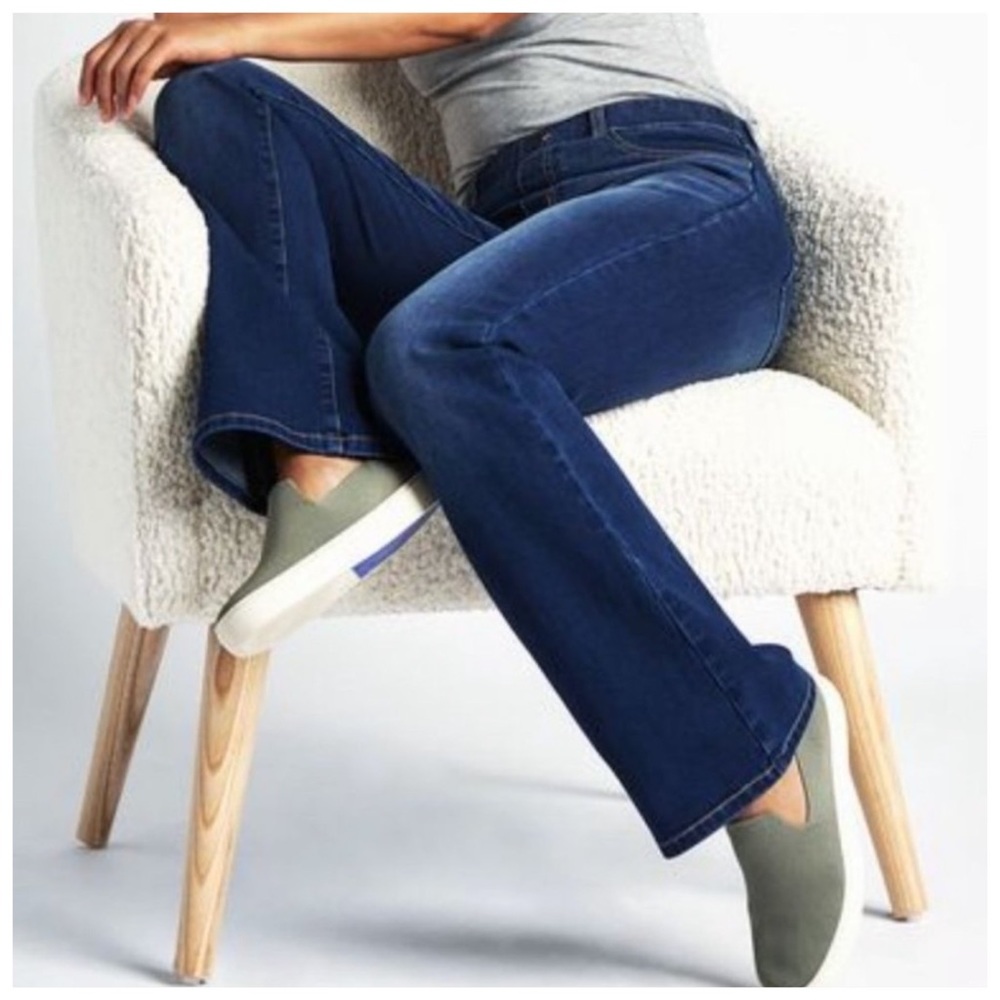 NEW Betabrand Yoga Denim Flare Bootcut 4 Pocket Pull On Jeans XXL